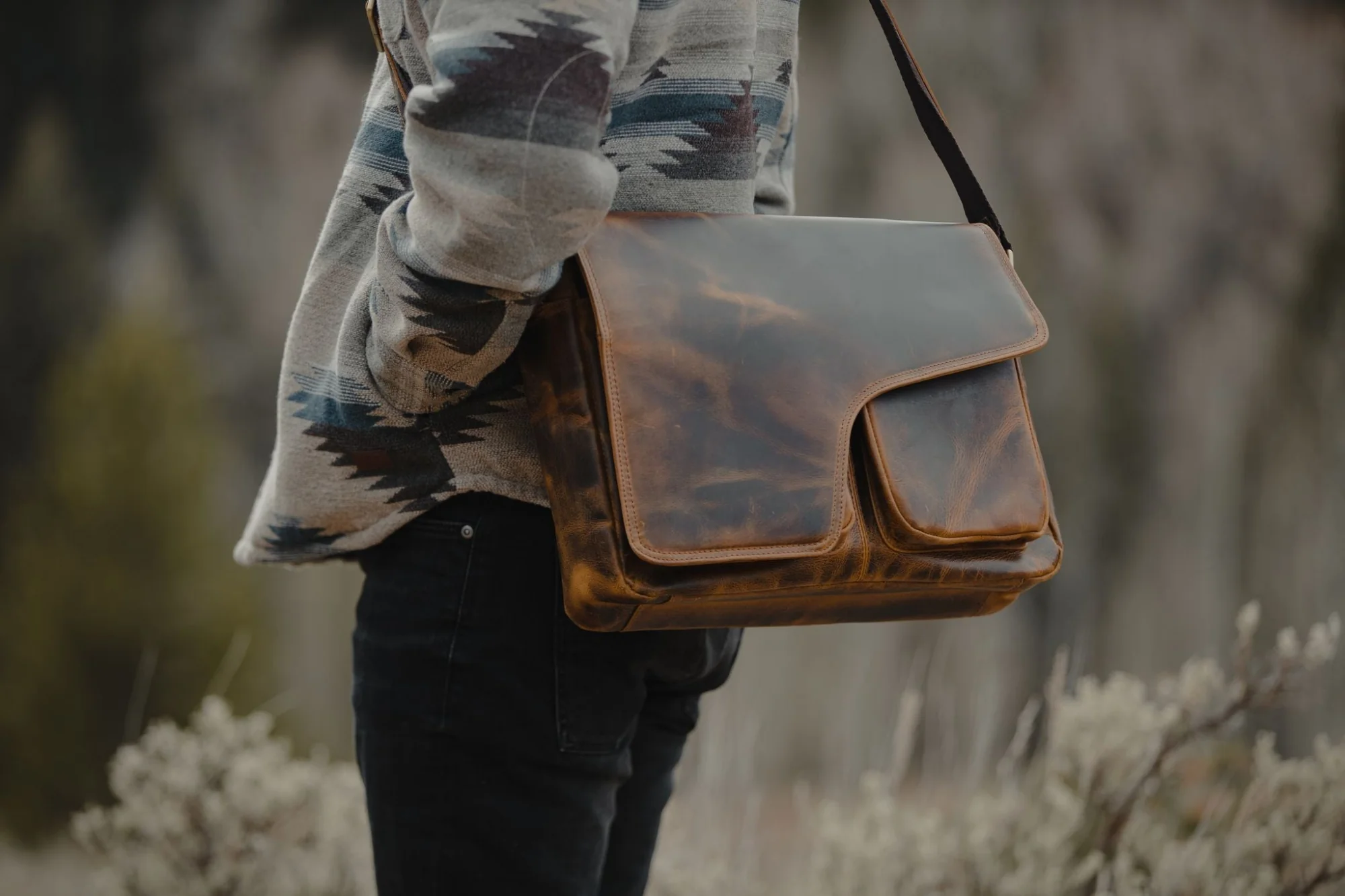 Buffalo Leather Messenger - Image 3