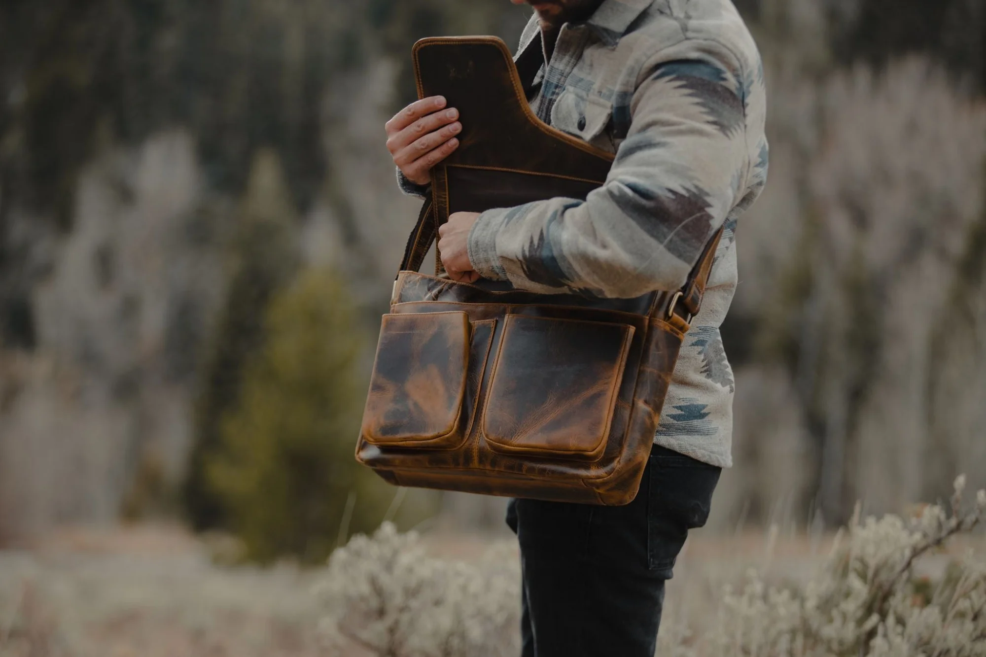 Buffalo Leather Messenger - Image 4